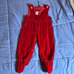 Red Velvet Overalls